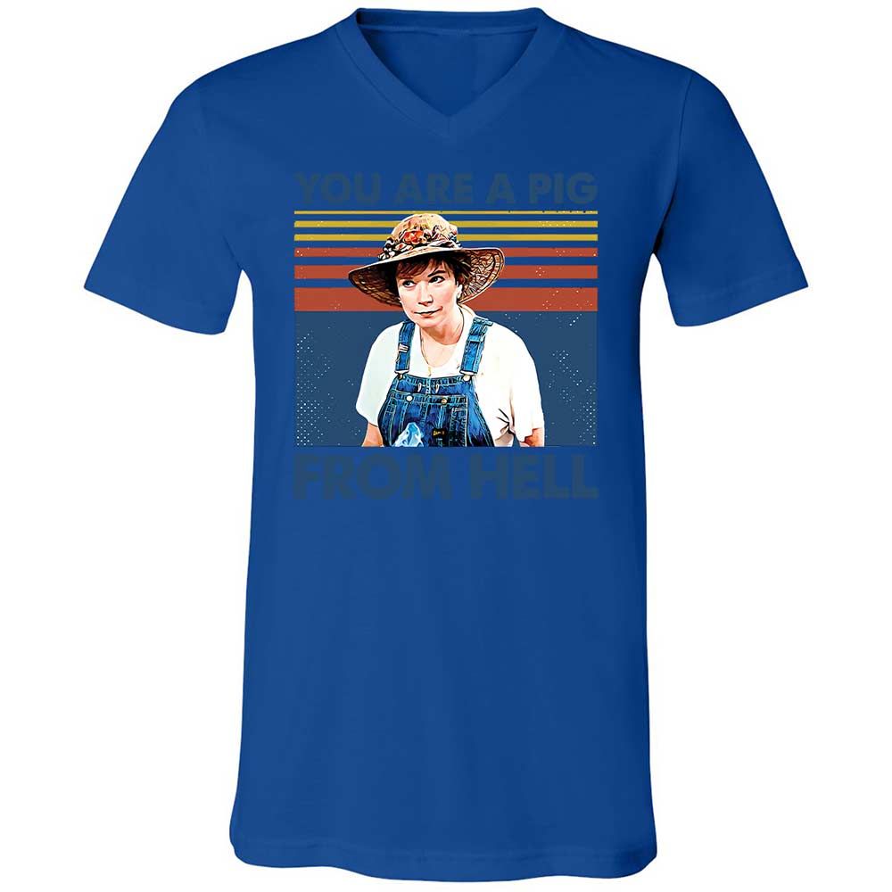 Unisex V-Neck T-Shirt - CZX9BV5W - True Royal - 3