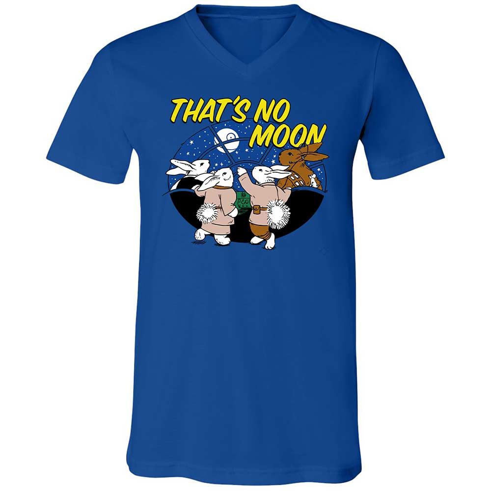 Unisex V-Neck T-Shirt - White - True Royal - 3