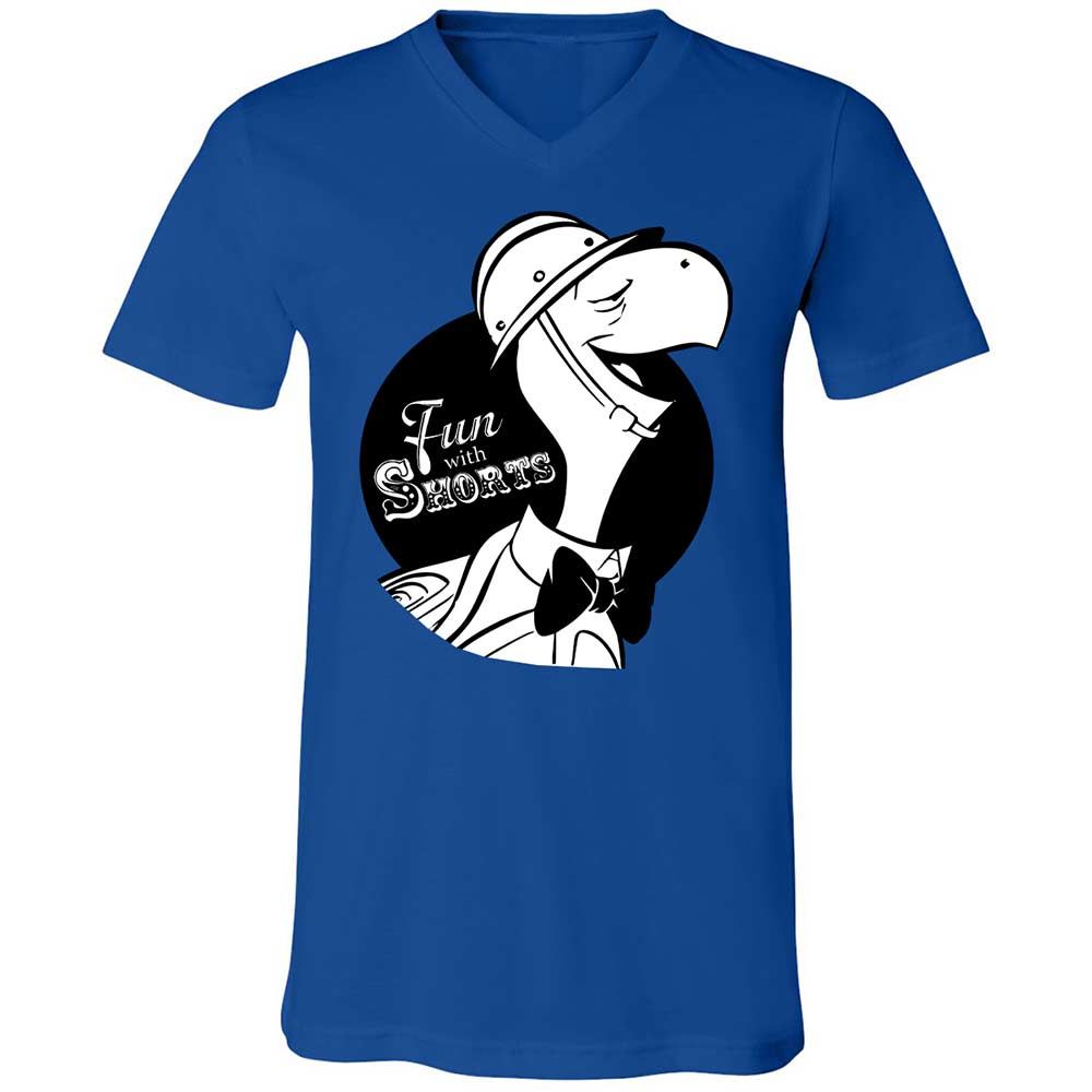 Unisex V-Neck T-Shirt - D68B4ZT9 - True Royal - 3