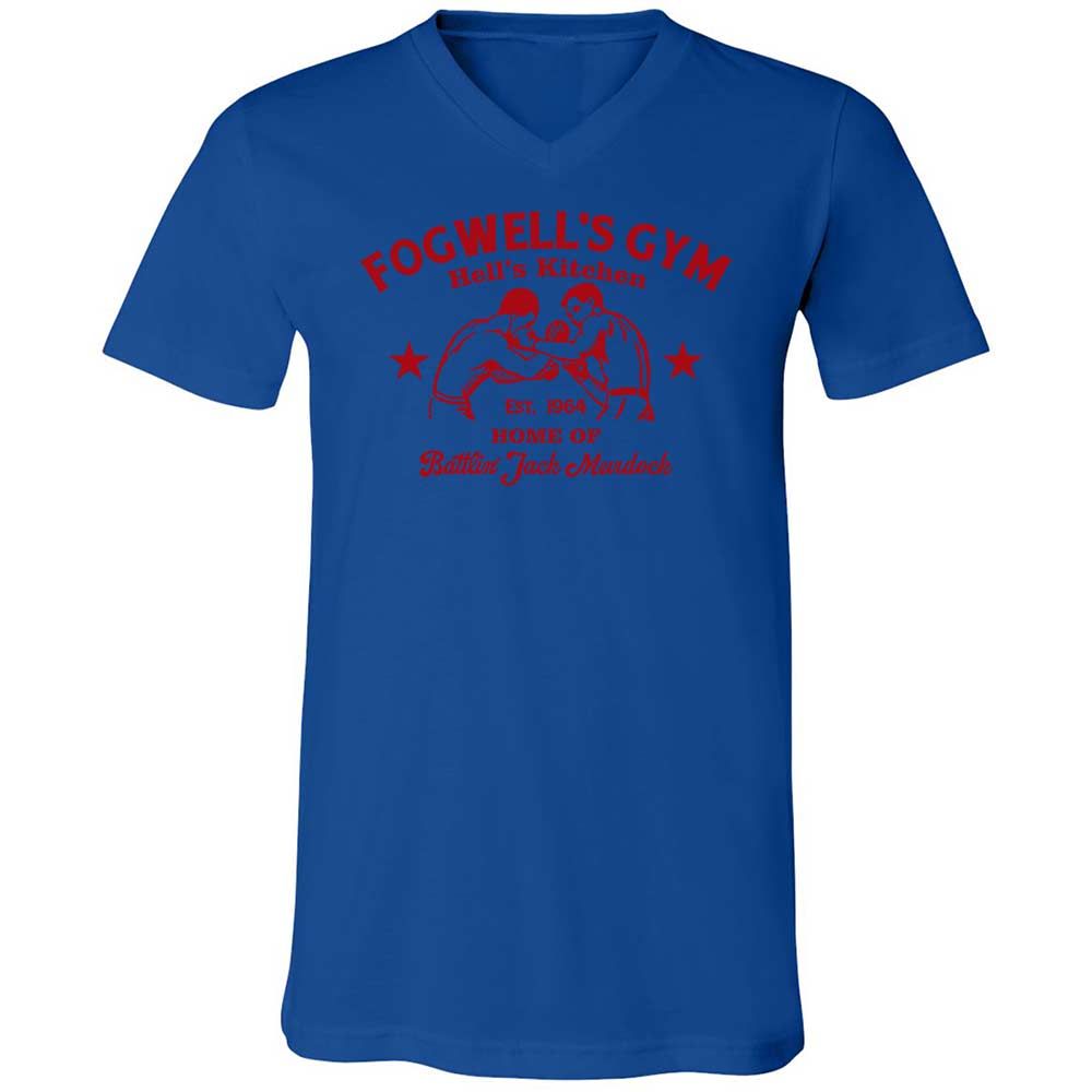Unisex V-Neck T-Shirt - F72RK7BQ - True Royal - 3