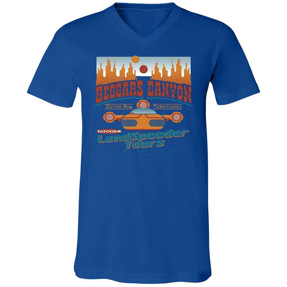 Unisex V-Neck T-Shirt - AY82KZ6U - True Royal - 3