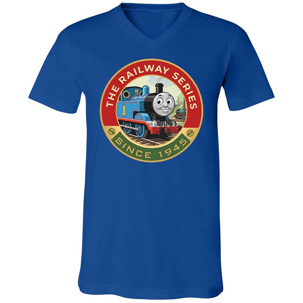 Unisex V-Neck T-Shirt - XJKM4V6F - True Royal - 3