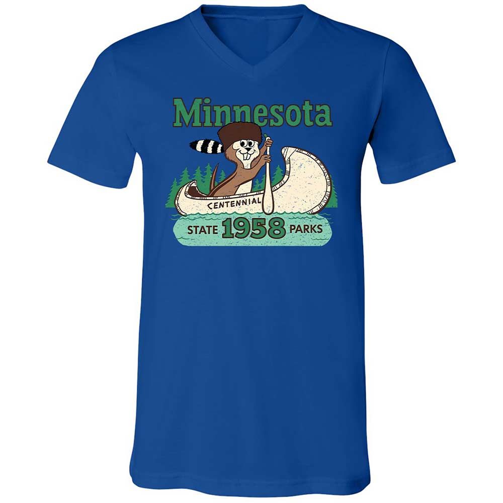 Unisex V-Neck T-Shirt - WQCBZTXK - True Royal - 3