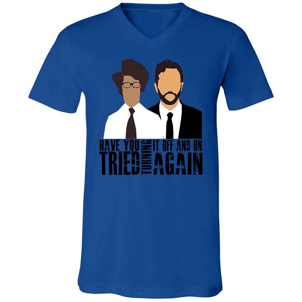 Unisex V-Neck T-Shirt - M9MSFYEY - True Royal - 3