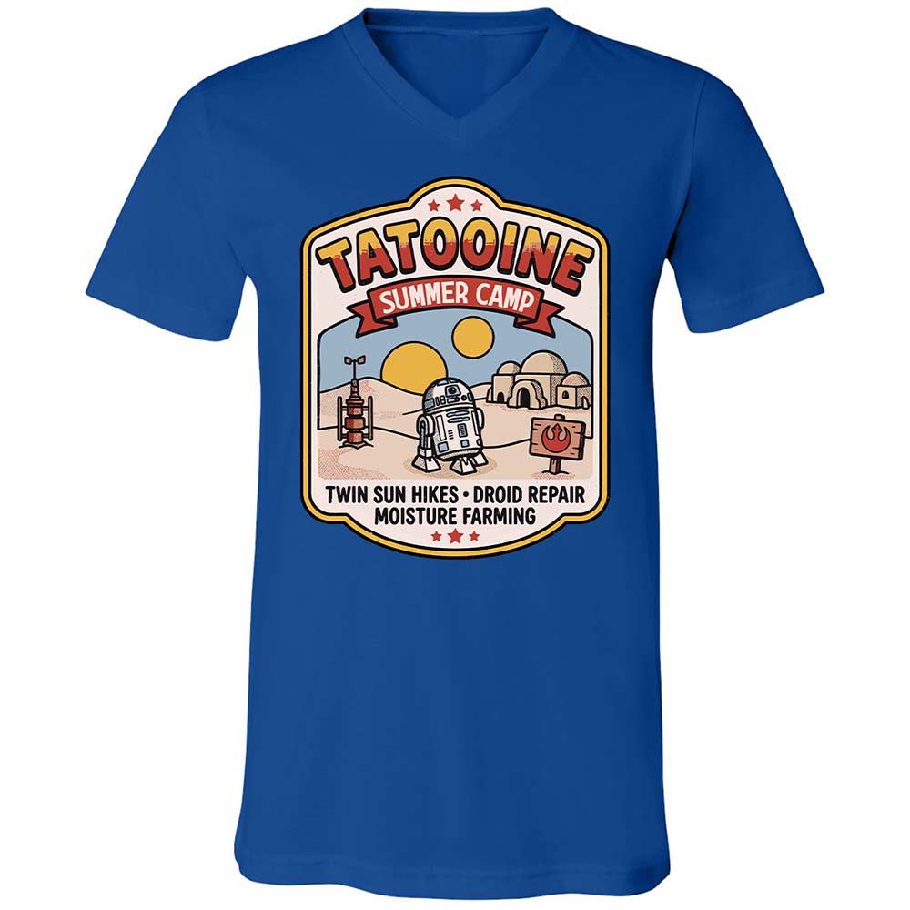 Unisex V-Neck T-Shirt - DC97NUJE - True Royal - 3