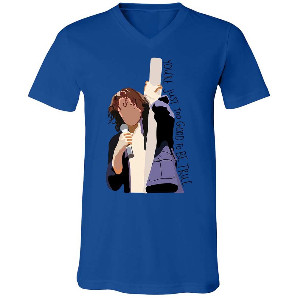 Unisex V-Neck T-Shirt - G9K2V2PQ - True Royal - 3