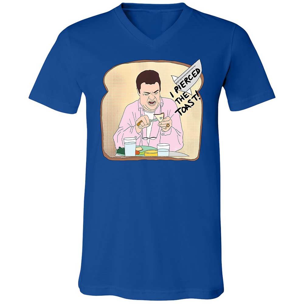 Unisex V-Neck T-Shirt - BRLLBDFF - True Royal - 3