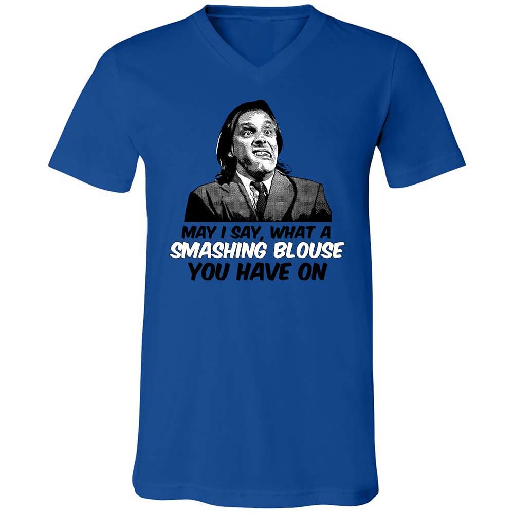 Unisex V-Neck T-Shirt - 1C83F6LN - True Royal - 3