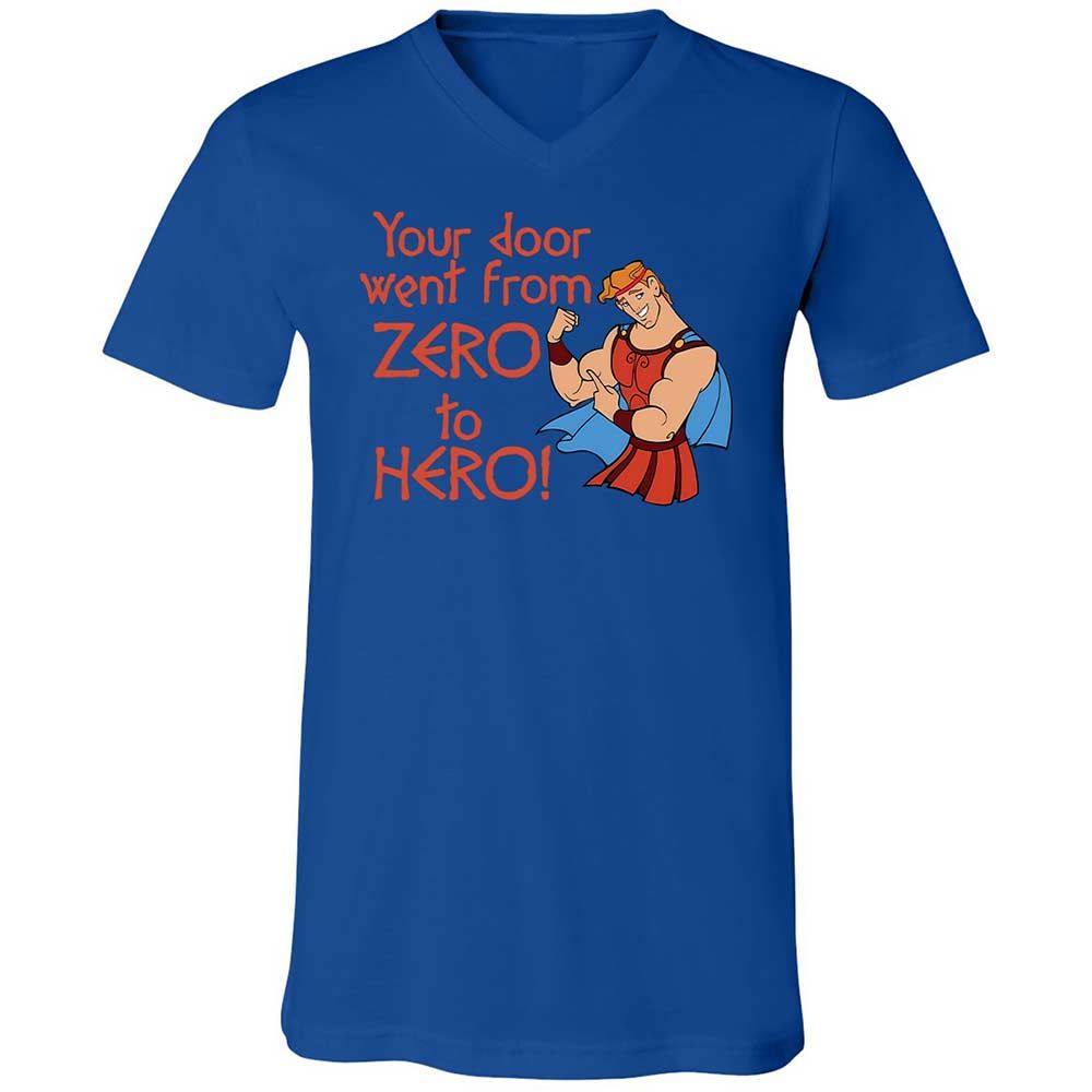 Unisex V-Neck T-Shirt - Q7UF636K - True Royal - 3