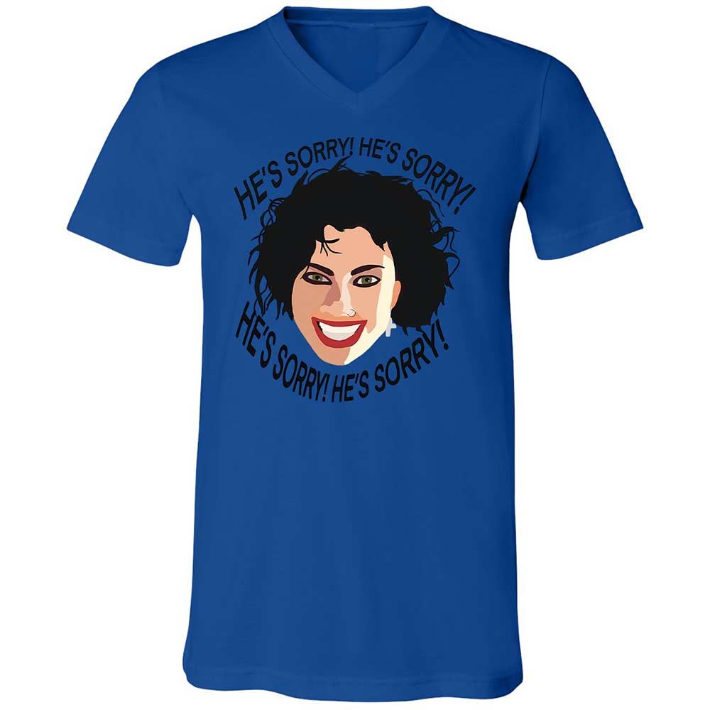 Unisex V-Neck T-Shirt - YQPNK5FU - True Royal - 3