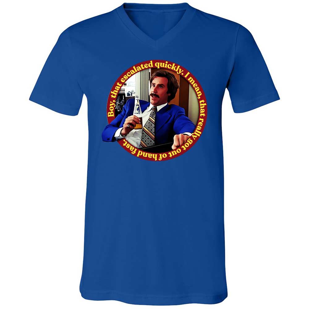 Unisex V-Neck T-Shirt - HZVBRTN8 - True Royal - 3