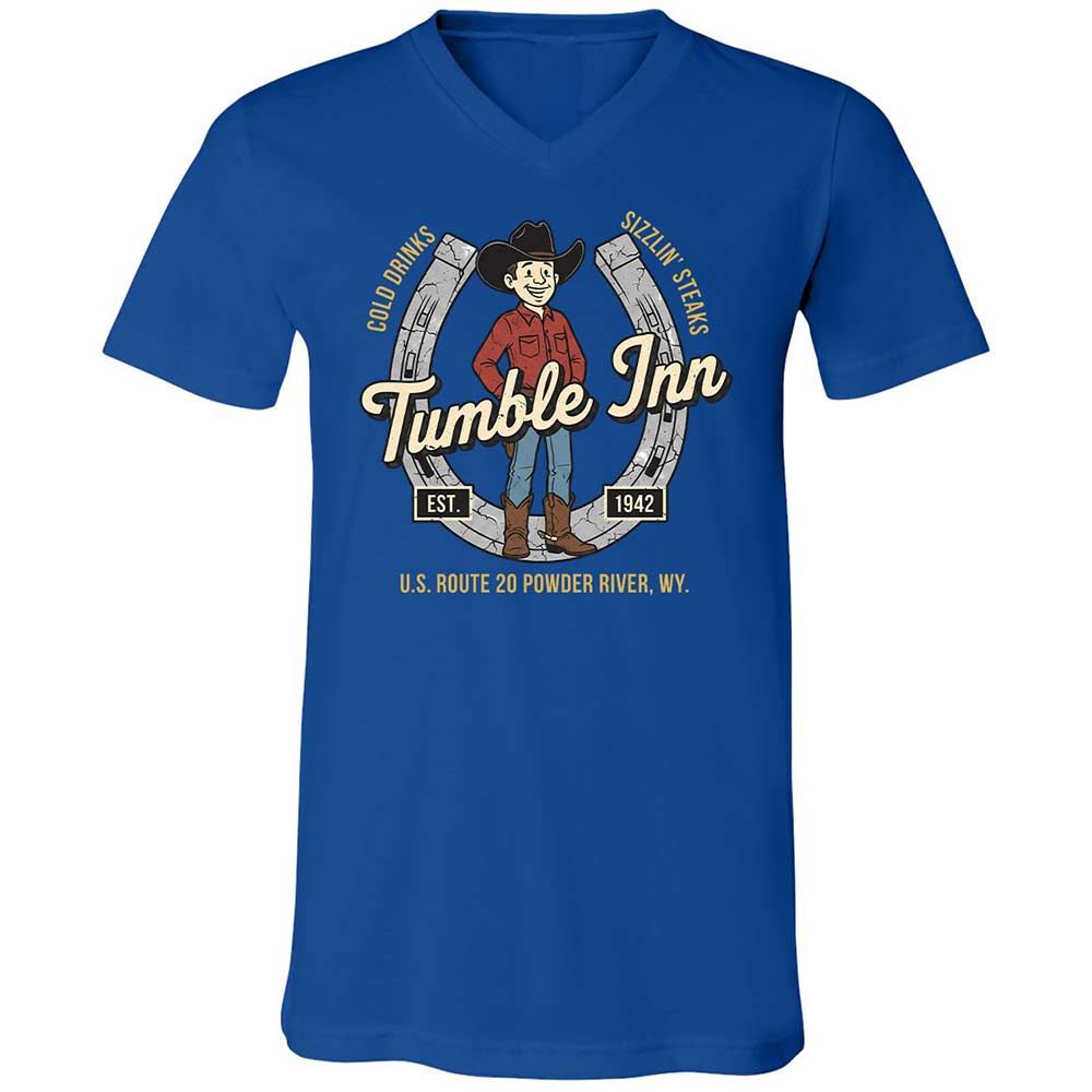 Unisex V-Neck T-Shirt - 65EF5G7D - True Royal - 3