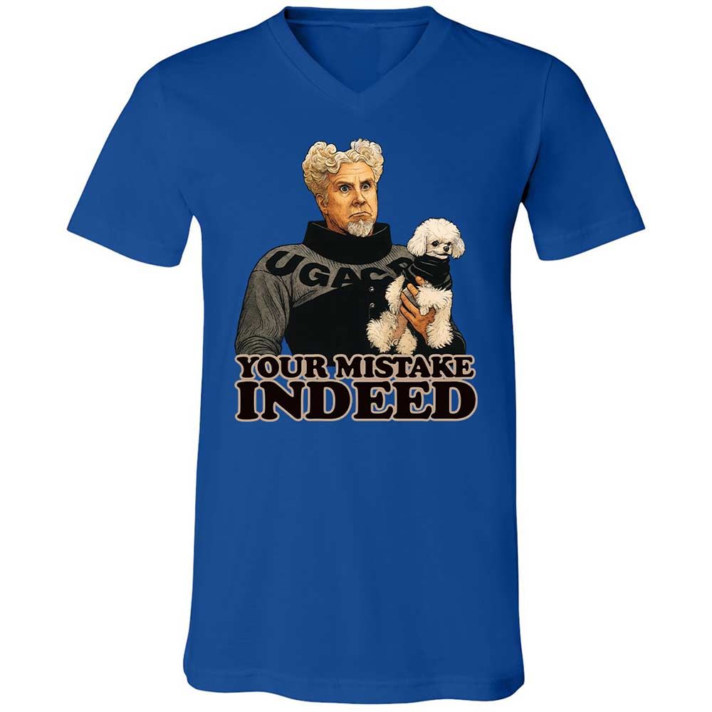 Unisex V-Neck T-Shirt - R2H6GNGE - True Royal - 3