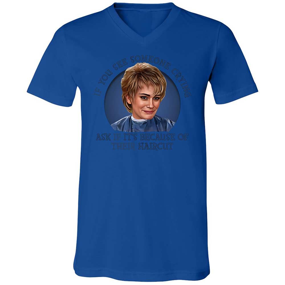 Unisex V-Neck T-Shirt - 8CP7PL58 - True Royal - 3