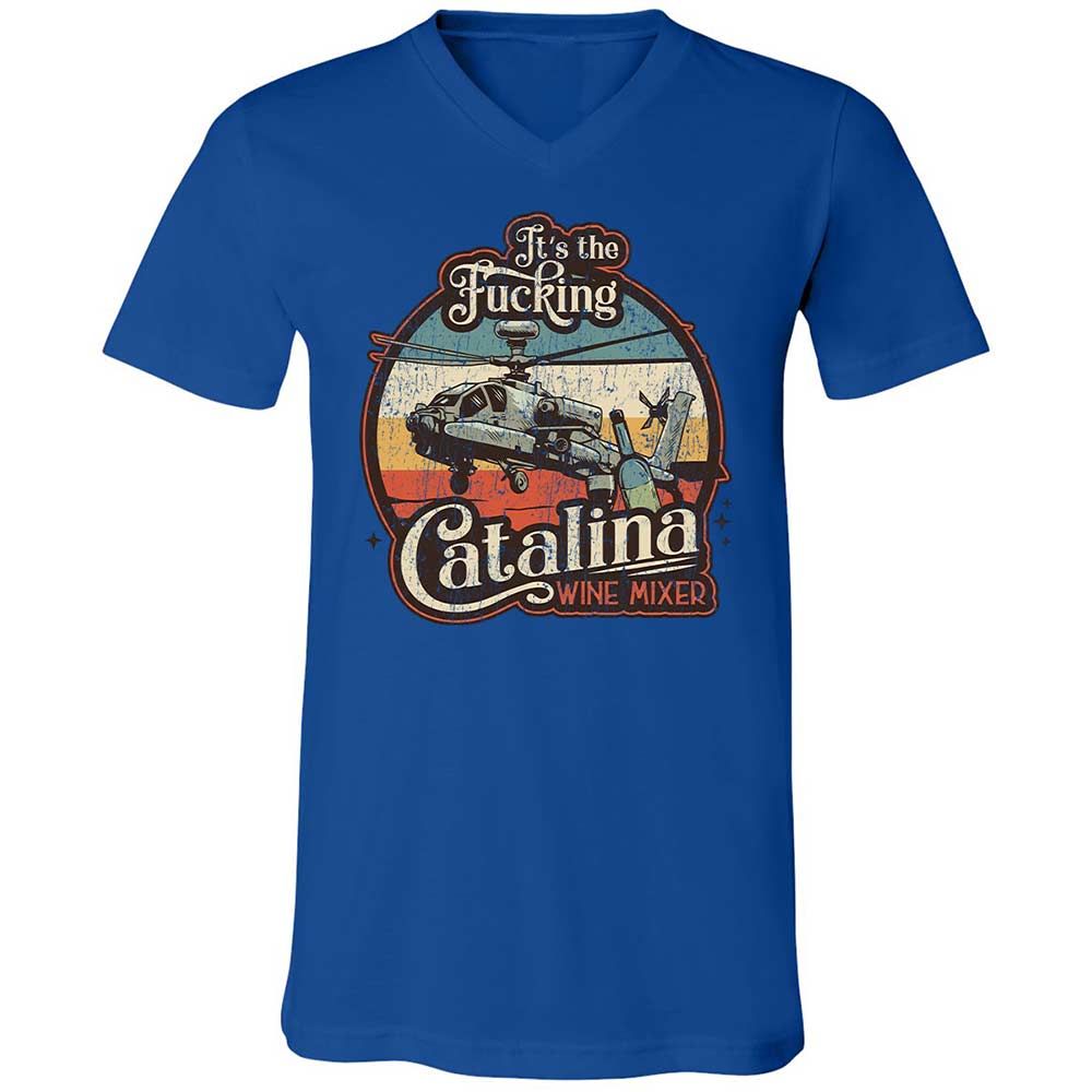 Unisex V-Neck T-Shirt - RTGQRCQB - True Royal - 3