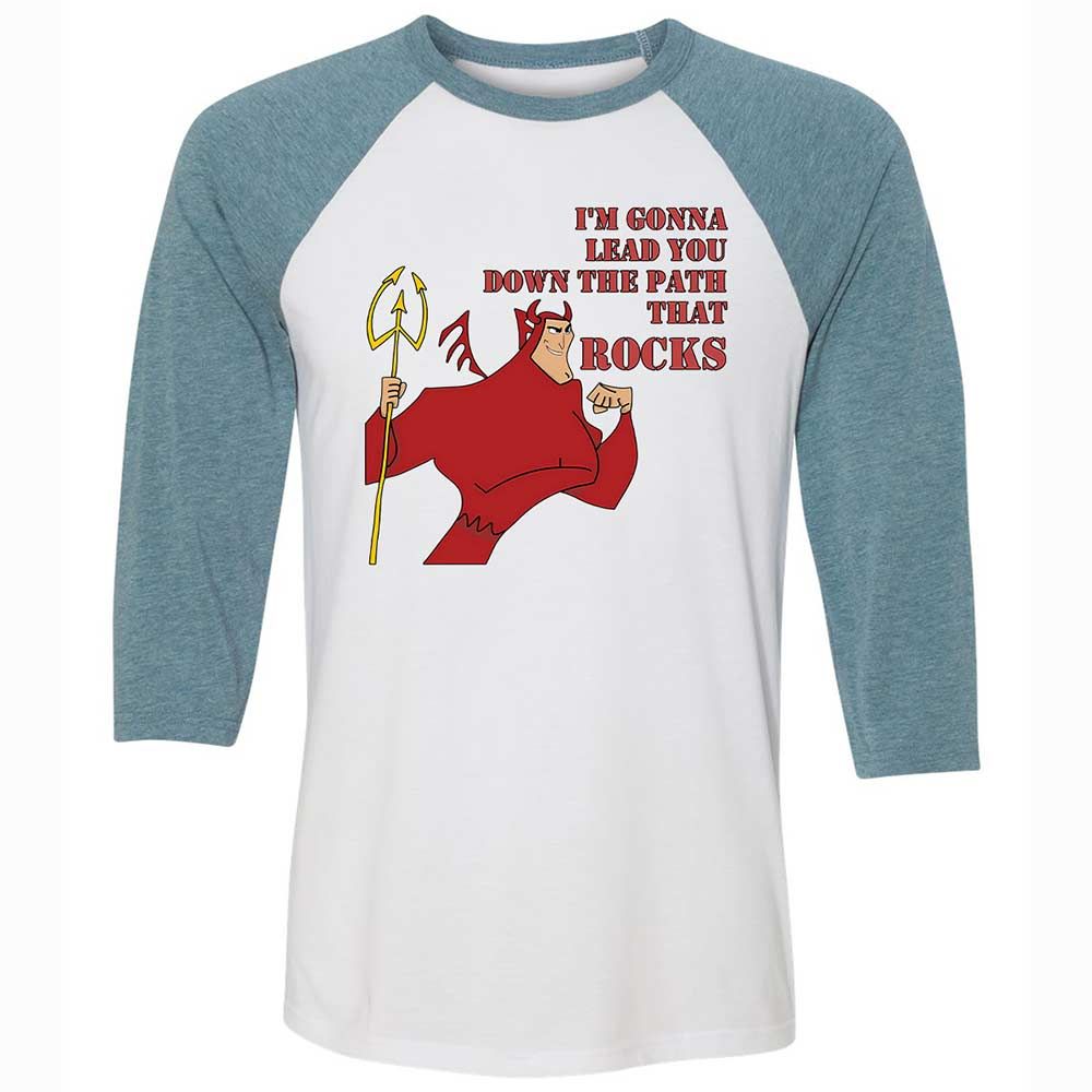 Unisex 3/4 Baseball Tee - WJKWDVDE - White/Denim - 3
