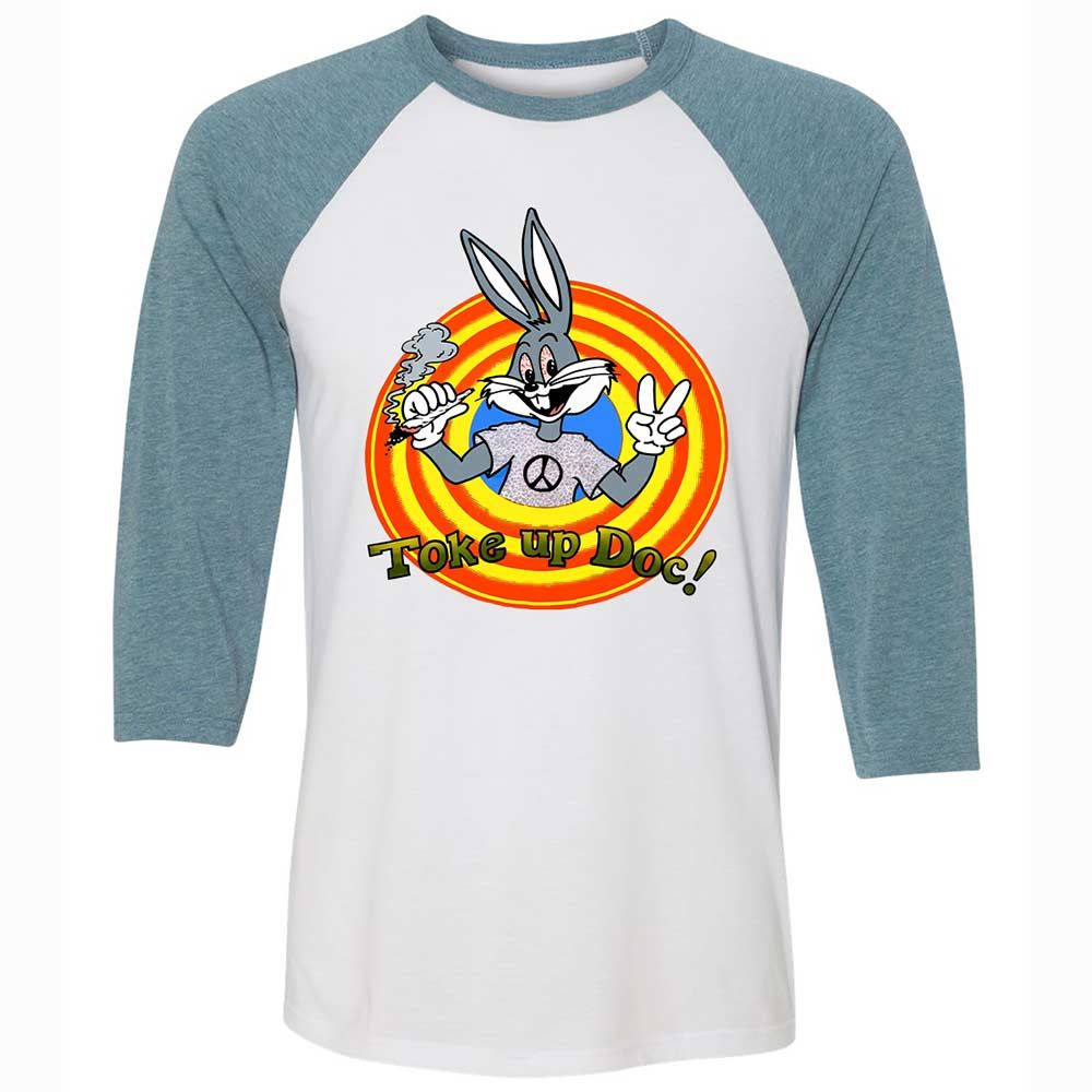 Unisex 3/4 Baseball Tee - 5B7PTPAM - White/Denim - 3