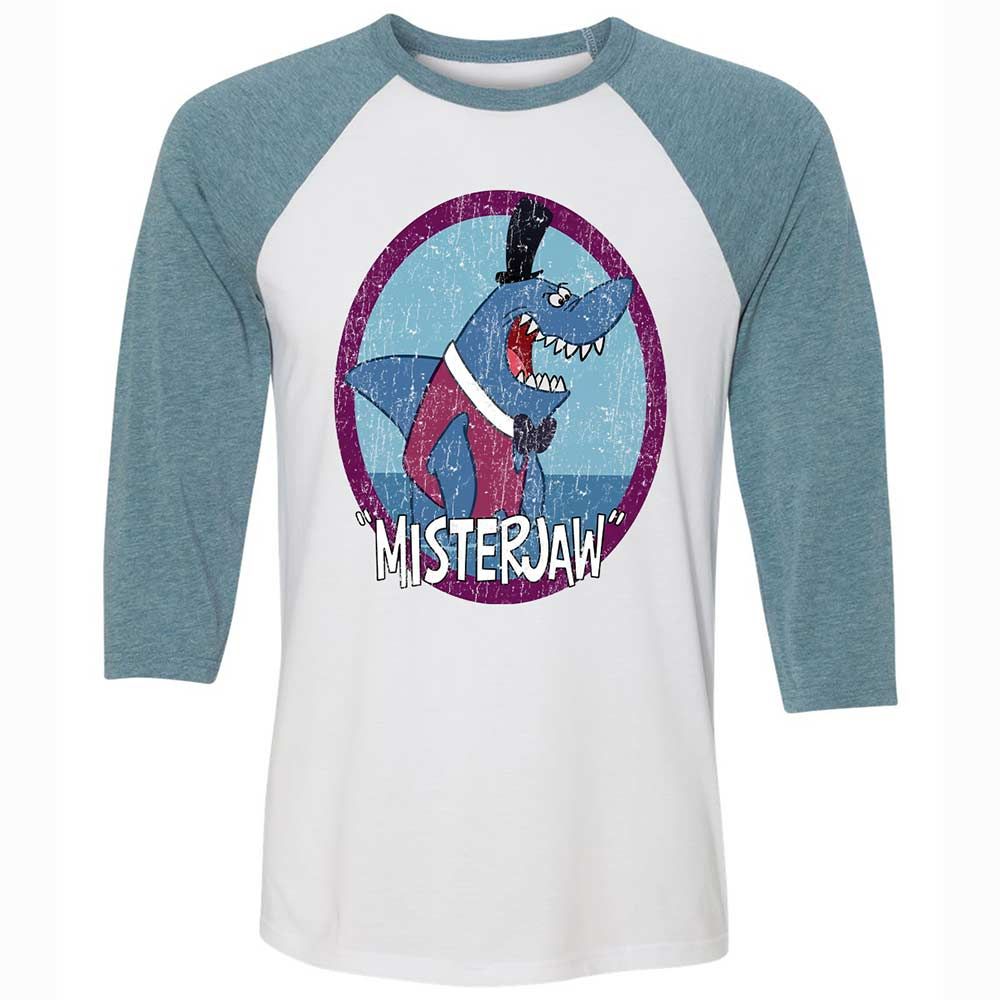 Unisex 3/4 Baseball Tee - SCRUTWT3 - White/Denim - 3
