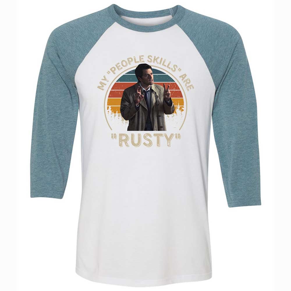 Unisex 3/4 Baseball Tee - J7MQ6F35 - White/Denim - 3