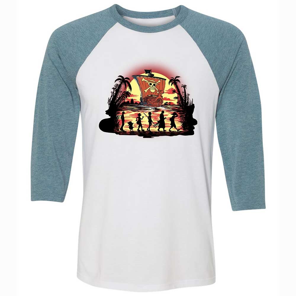 Unisex 3/4 Baseball Tee - XD467XNH - White/Denim - 3
