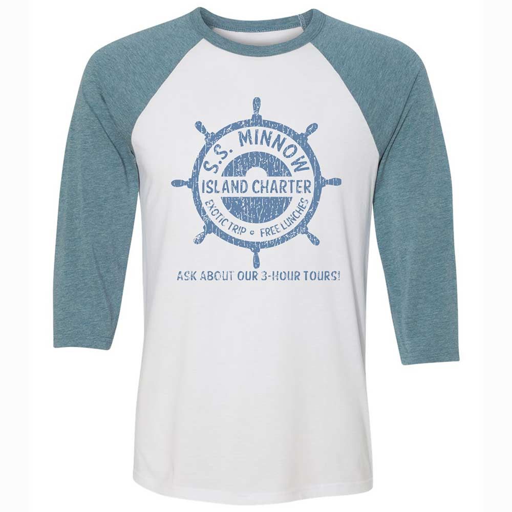 Unisex 3/4 Baseball Tee - 5HCH1WB1 - White/Denim - 3
