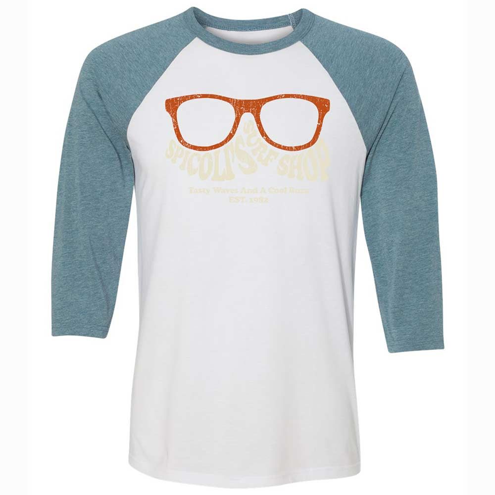 Unisex 3/4 Baseball Tee - BZ8E8H8B - White/Denim - 3
