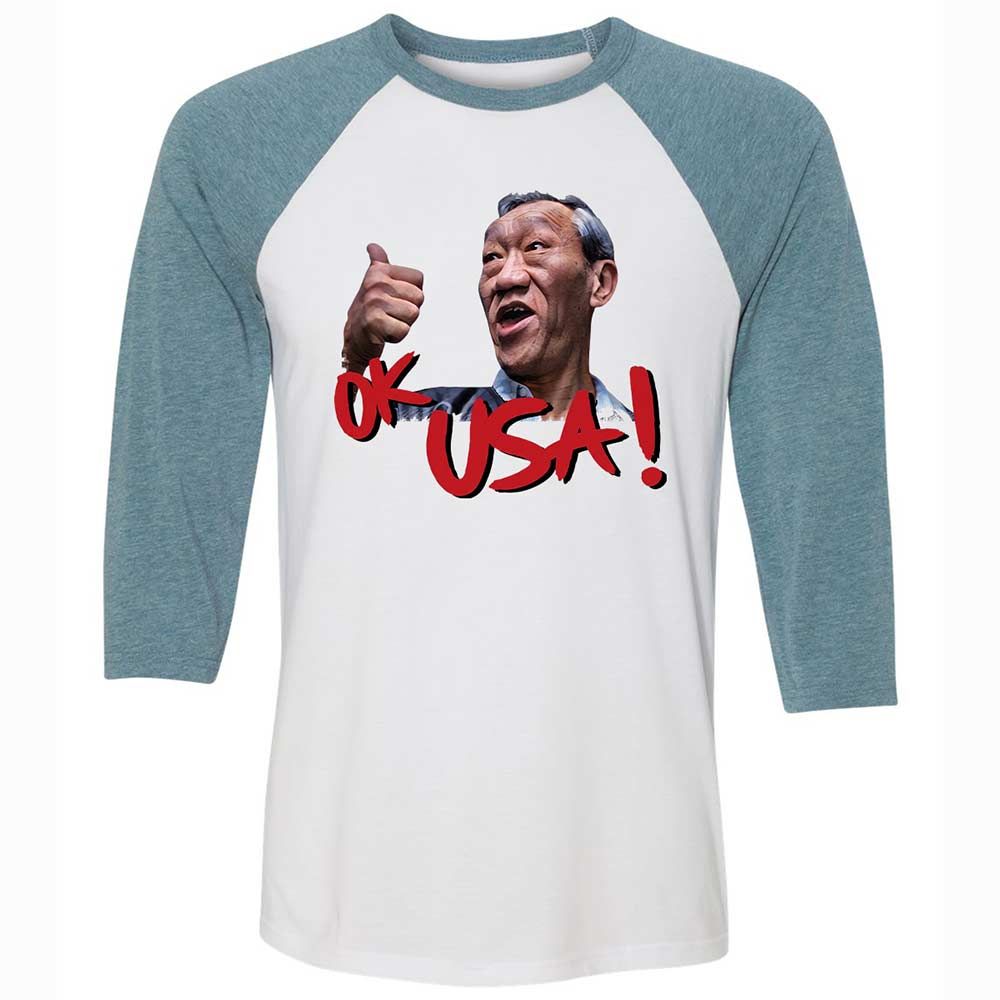 Unisex 3/4 Baseball Tee - VE7AZ1QJ - White/Denim - 3