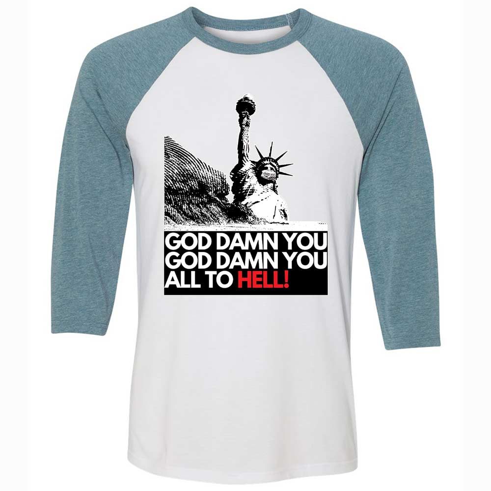 God damn you all to hell! - White/Denim - 3