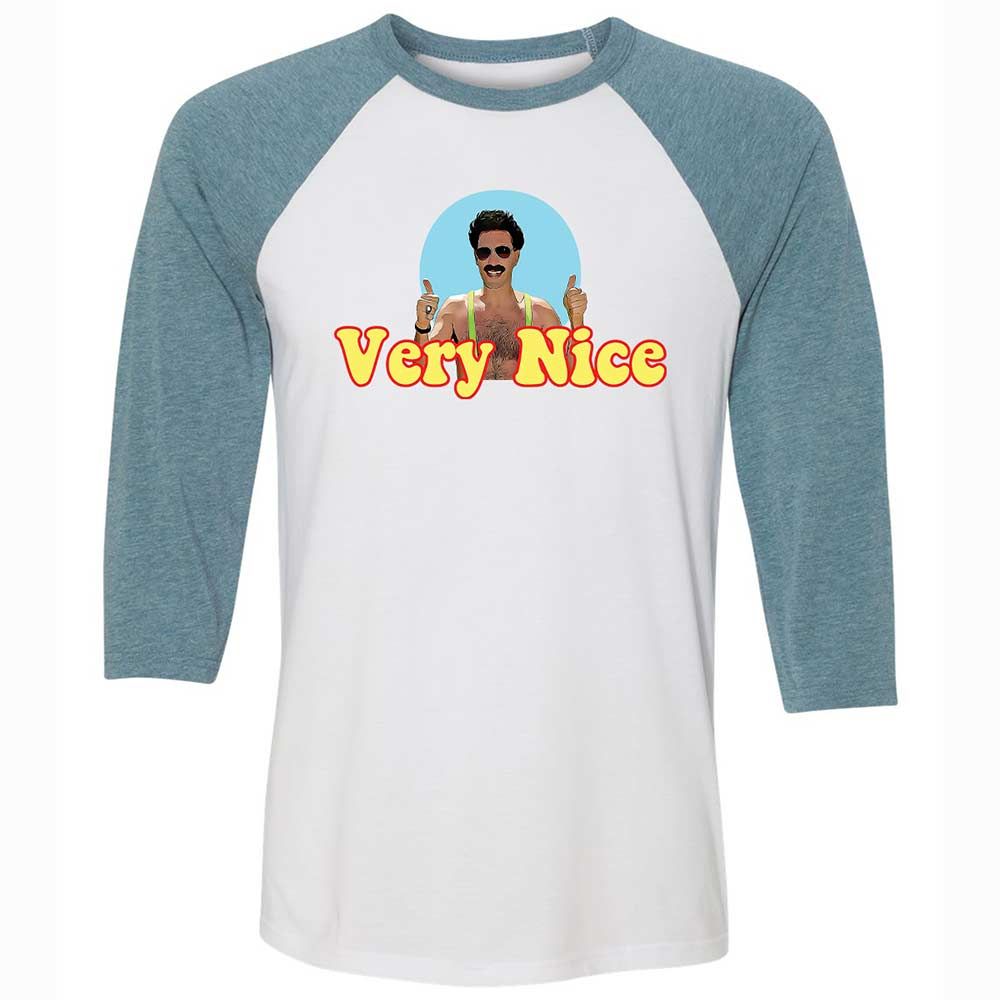 Unisex 3/4 Baseball Tee - E116GZS9 - White/Denim - 3