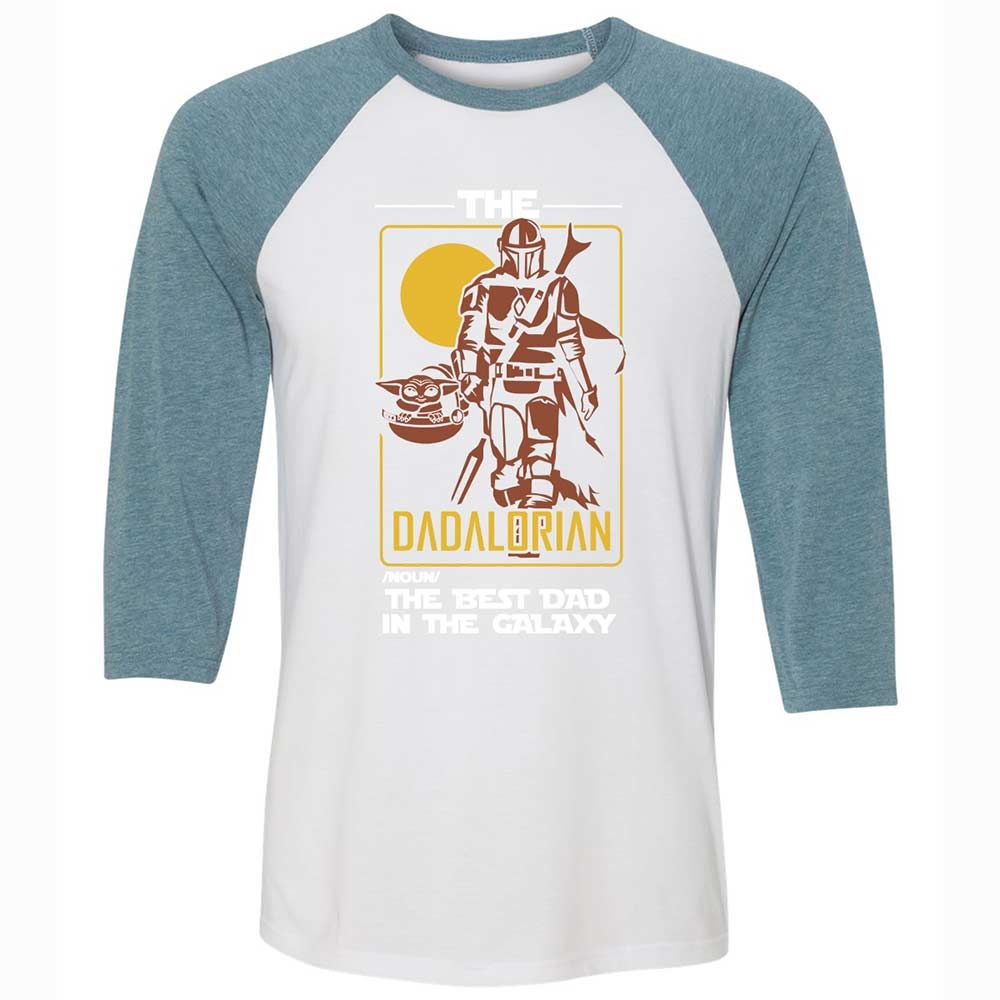 The Dadalorian The Best Dad In The Galaxy - White/Denim - 3
