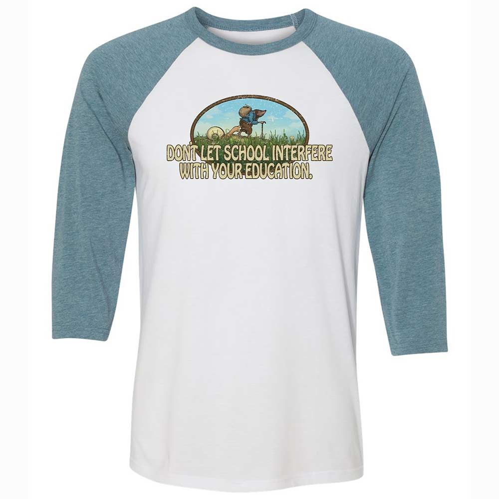 Don't Let School Interfere With Your Education - White/Denim - 3