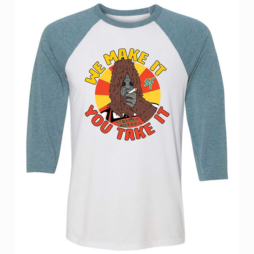 Unisex 3/4 Baseball Tee - 9W83VYV4 - White/Denim - 3