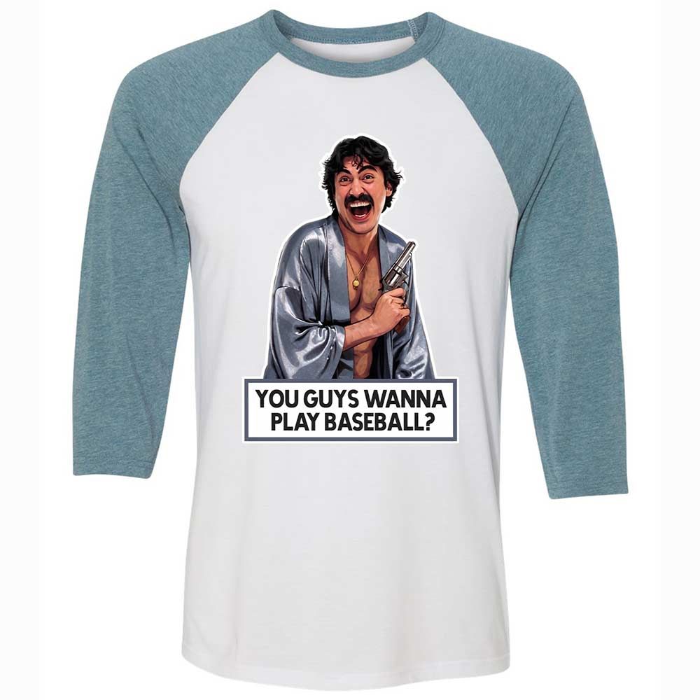 Unisex 3/4 Baseball Tee - GWMLCX81 - White/Denim - 3