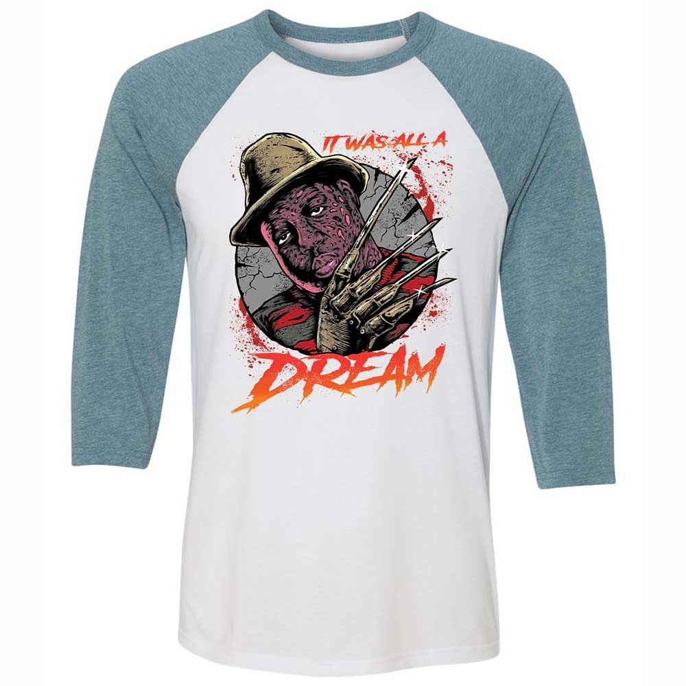 Unisex 3/4 Baseball Tee - A9HC2J68 - White/Denim - 3