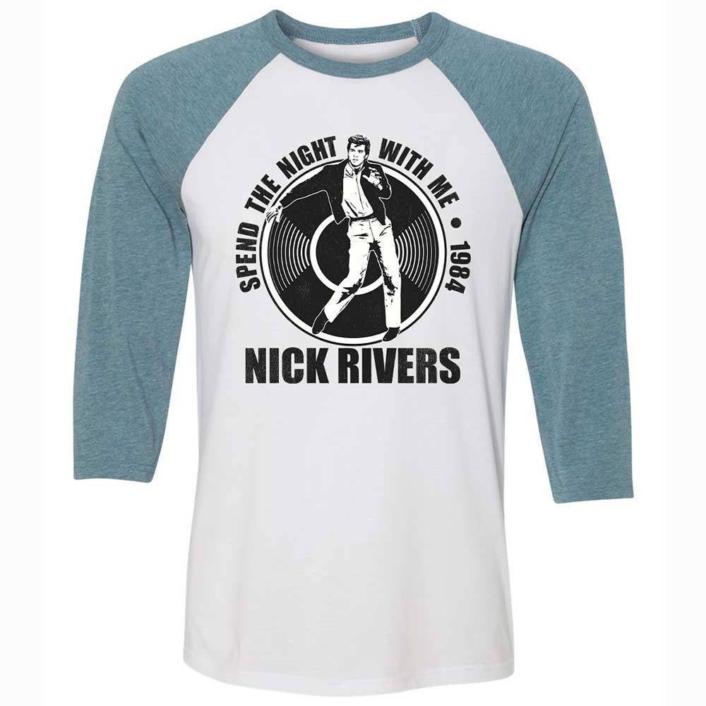 Unisex 3/4 Baseball Tee - B64QWLKU - White/Denim - 3