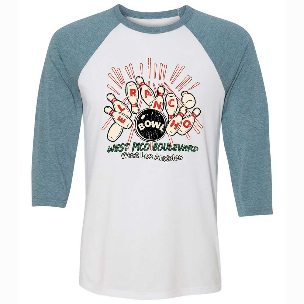 Unisex 3/4 Baseball Tee - PY4QA3CL - White/Denim - 3