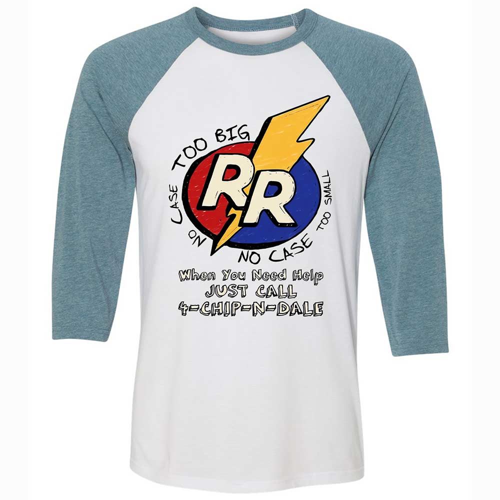 Unisex 3/4 Baseball Tee - 12NRYWCB - White/Denim - 3