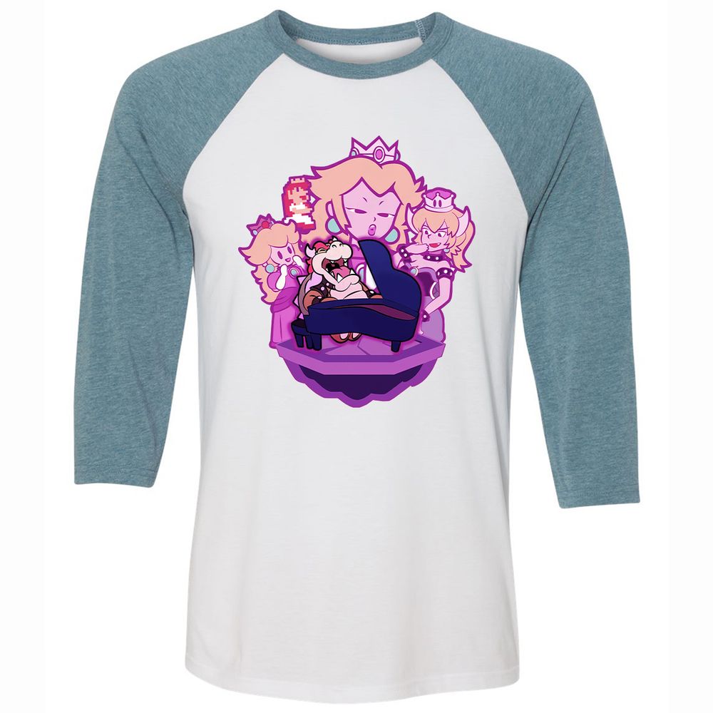 Unisex 3/4 Baseball Tee - URUNYGJ3 - White/Denim - 3