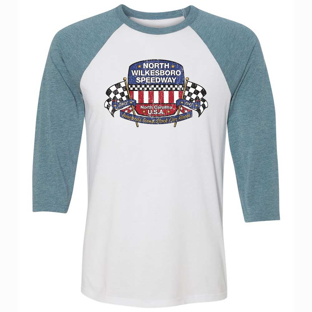 Unisex 3/4 Baseball Tee - 85WRAU1F - White/Denim - 3