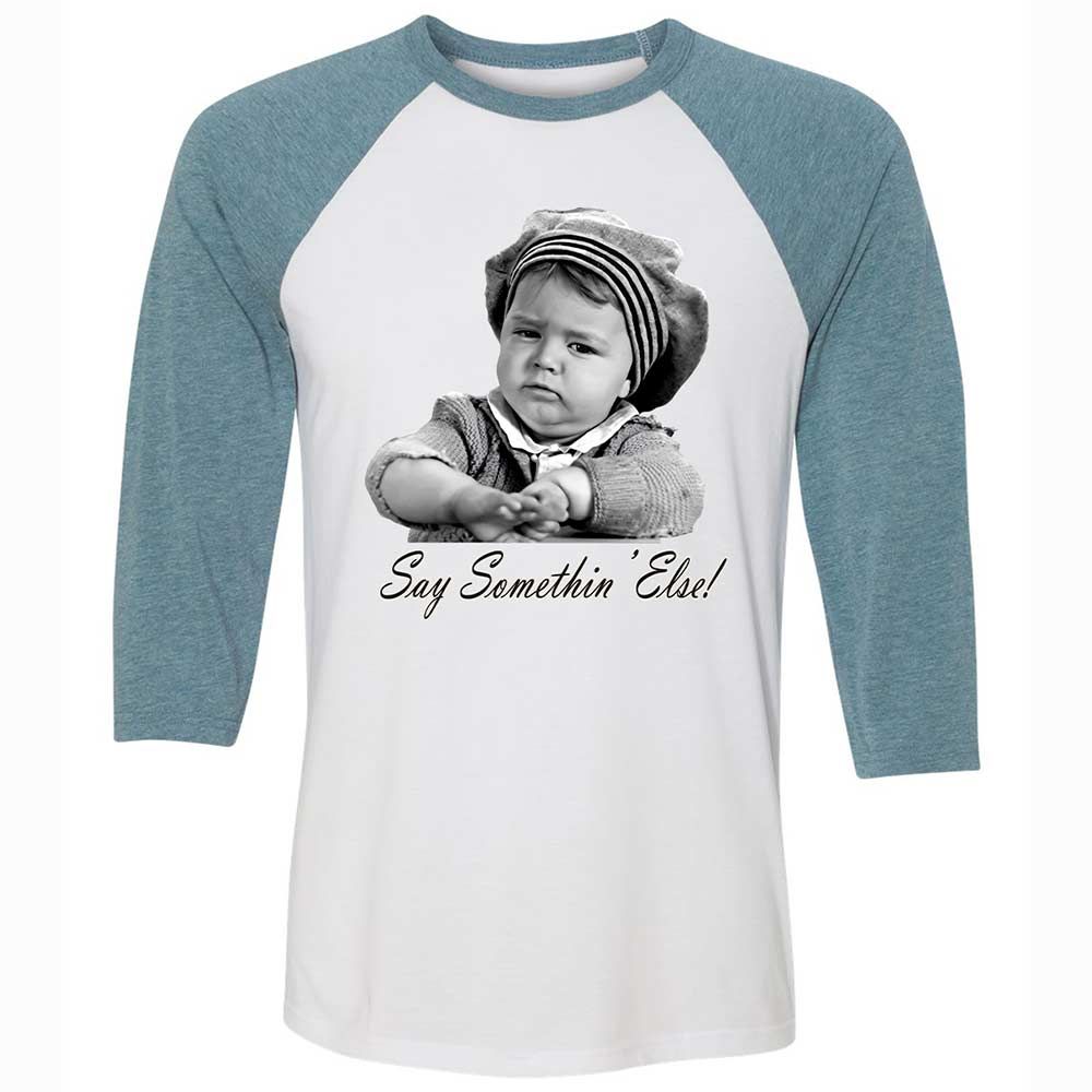 Unisex 3/4 Baseball Tee - YE9PZK99 - White/Denim - 3