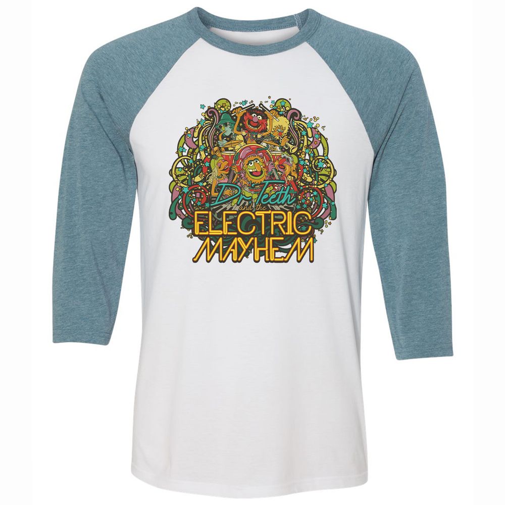 Unisex 3/4 Baseball Tee - 1V6GPTFR - White/Denim - 3