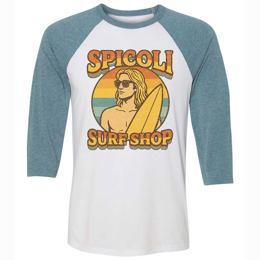 Unisex 3/4 Baseball Tee - SP7EP9W8 - White/Denim - 3