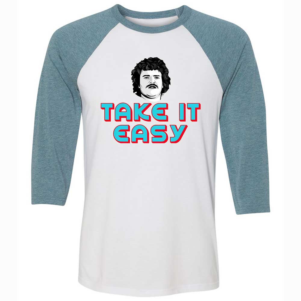 Unisex 3/4 Baseball Tee - 8NFT2EJ9 - White/Denim - 3