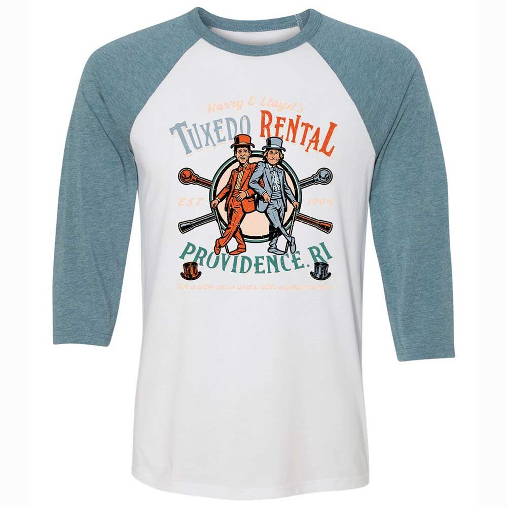 Unisex 3/4 Baseball Tee - SRH6DSX3 - White/Denim - 3