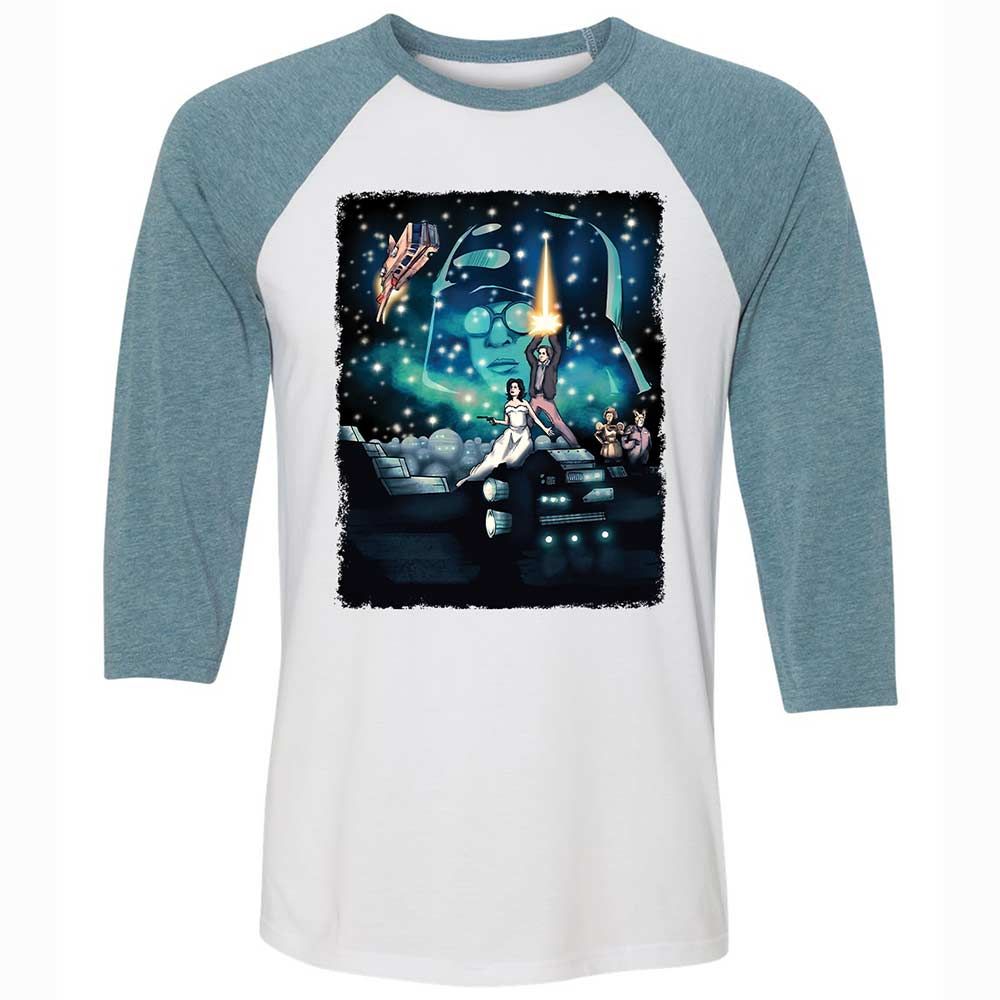 Unisex 3/4 Baseball Tee - 2ZSG4MQA - White/Denim - 3