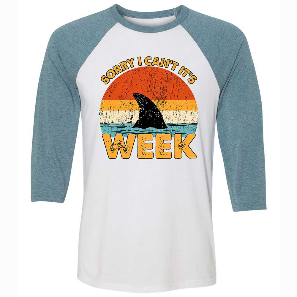 Unisex 3/4 Baseball Tee - 17QY5L42 - White/Denim - 3