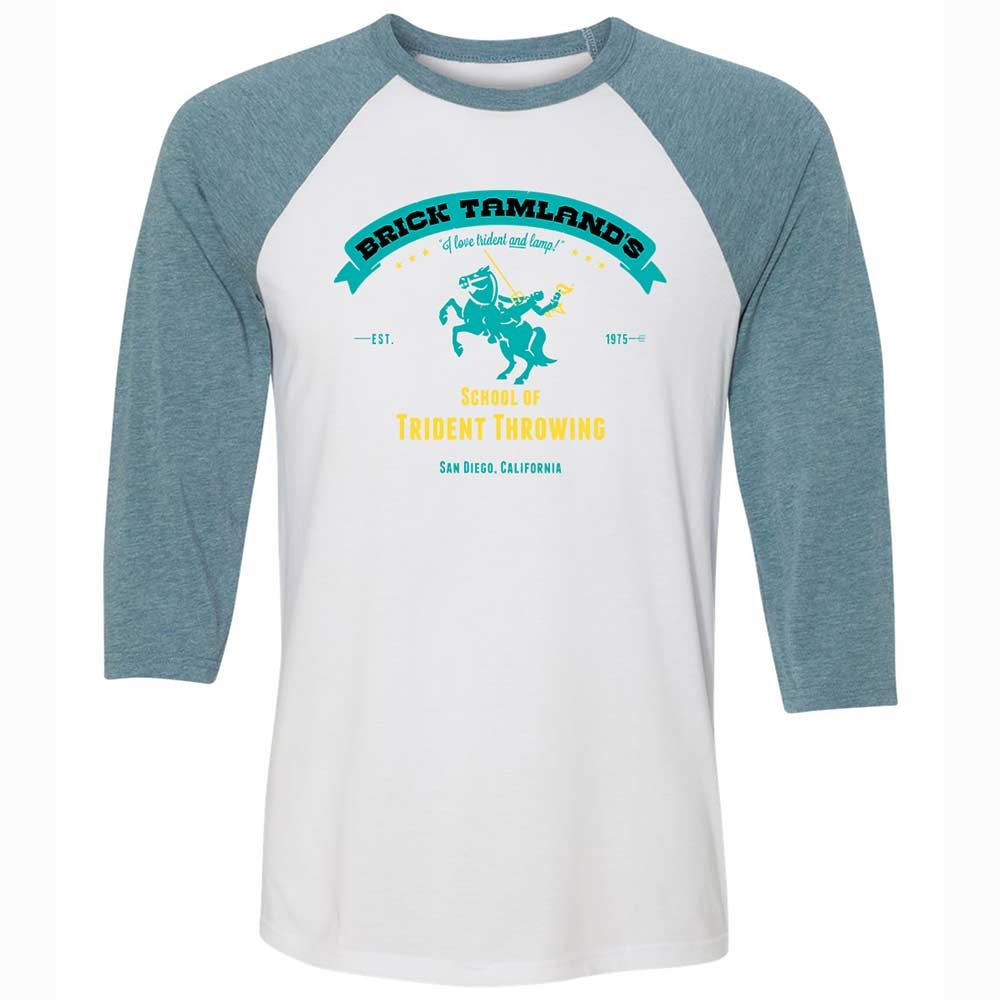 Unisex 3/4 Baseball Tee - V1DNRY2R - White/Denim - 3