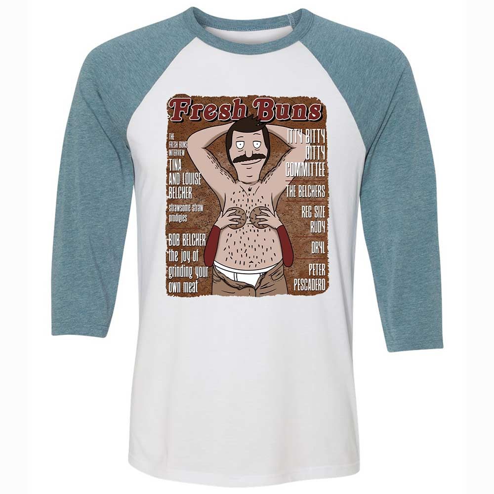 Unisex 3/4 Baseball Tee - 67YP9D48 - White/Denim - 3