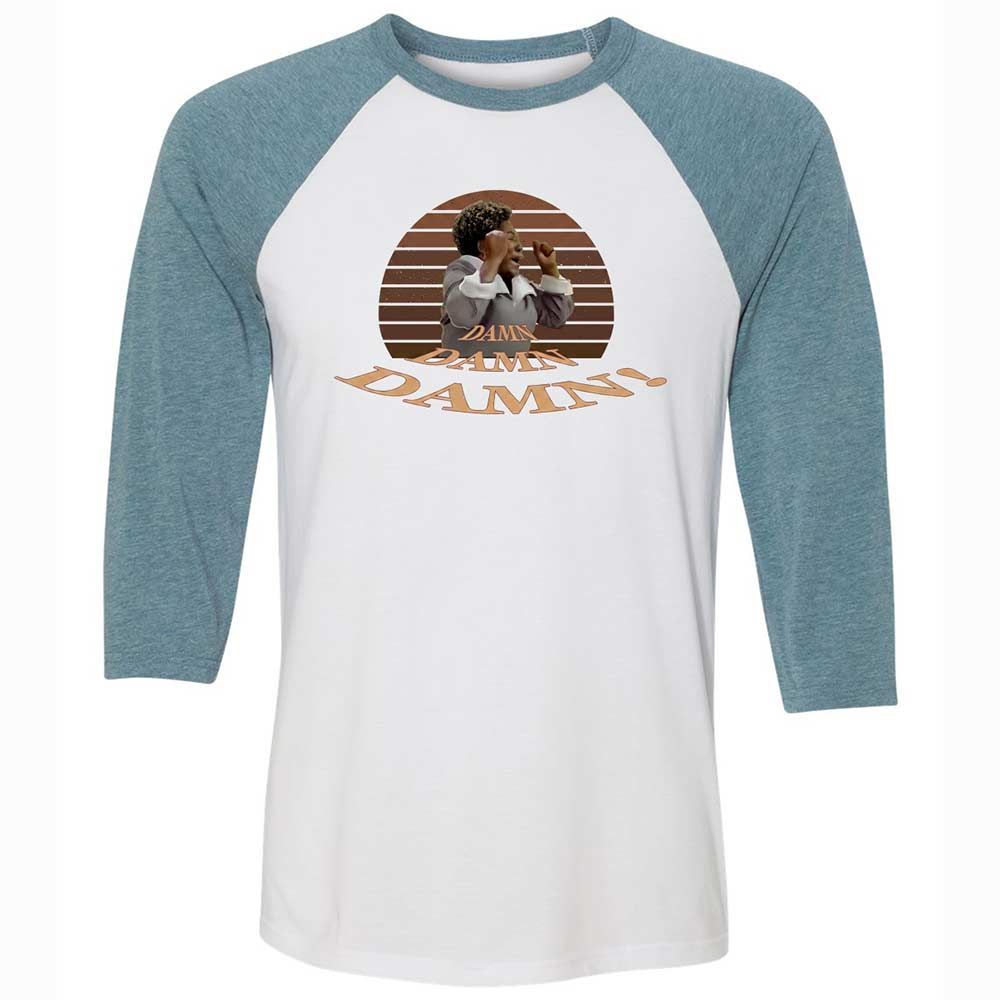 Unisex 3/4 Baseball Tee - FUR3SLY1 - White/Denim - 3