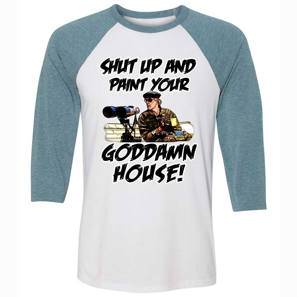 Unisex 3/4 Baseball Tee - QE7K7M6B - White/Denim - 3